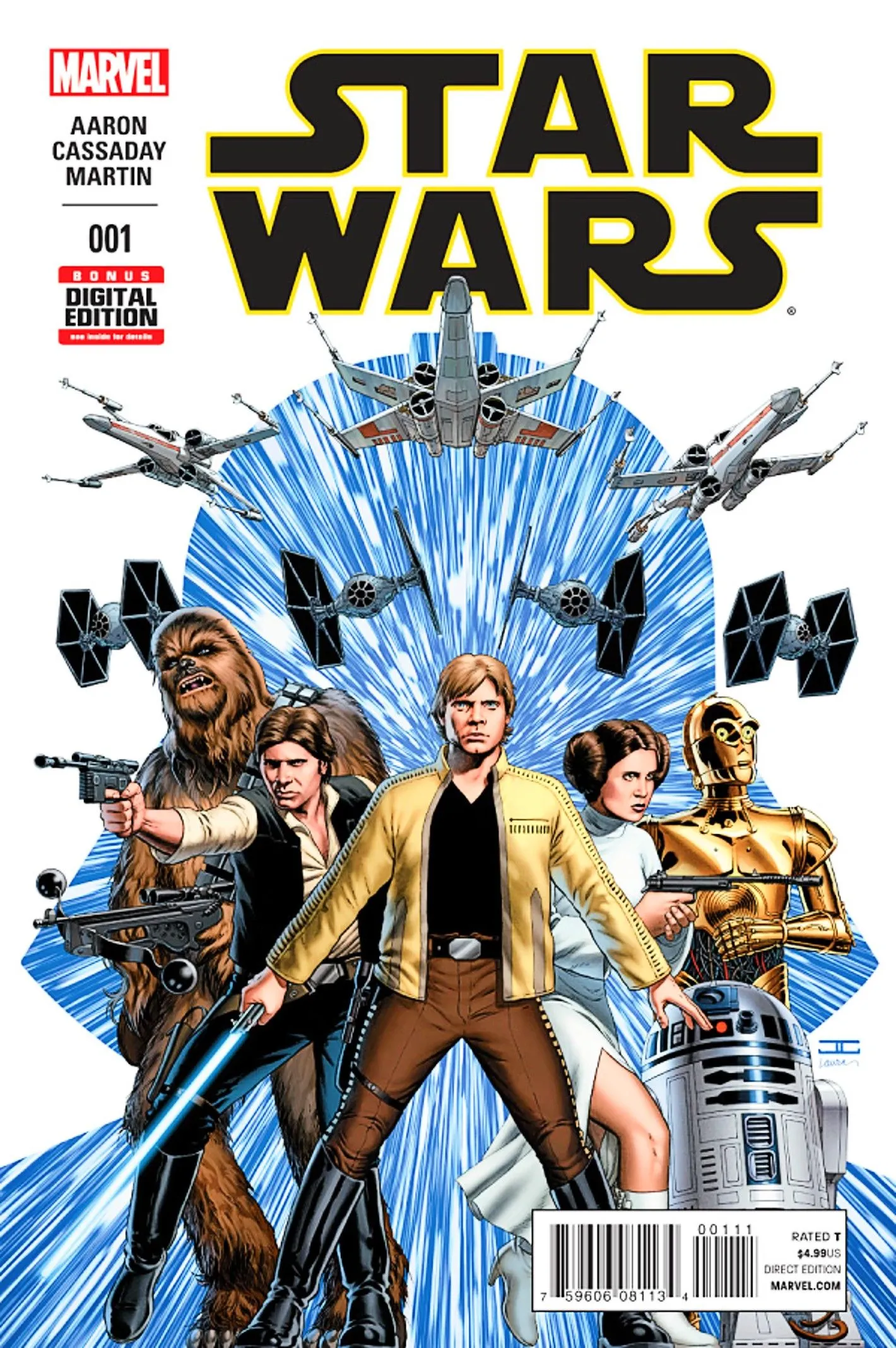 Star Wars #1 (2015) cover, featuring the main cast of the Original Trilogy