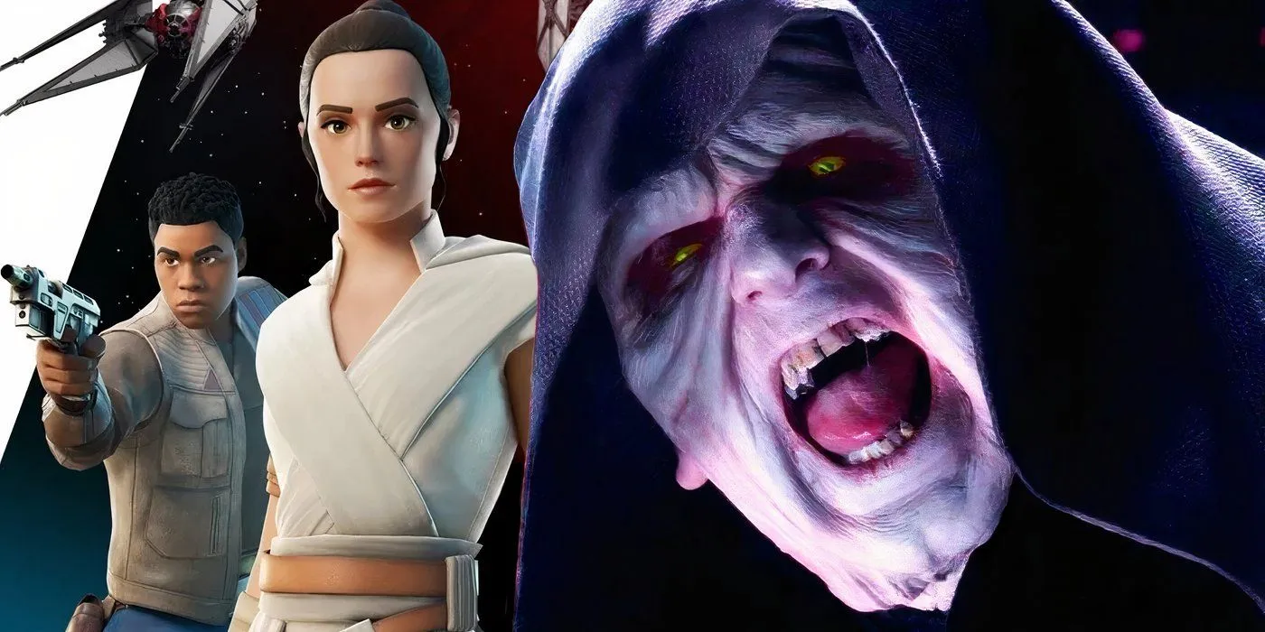Star Wars' Emperor Palpatine with Fortnite character representations.