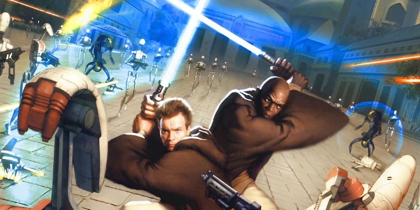 Mace Windu Blue Lightsaber in Jedi Power Battles