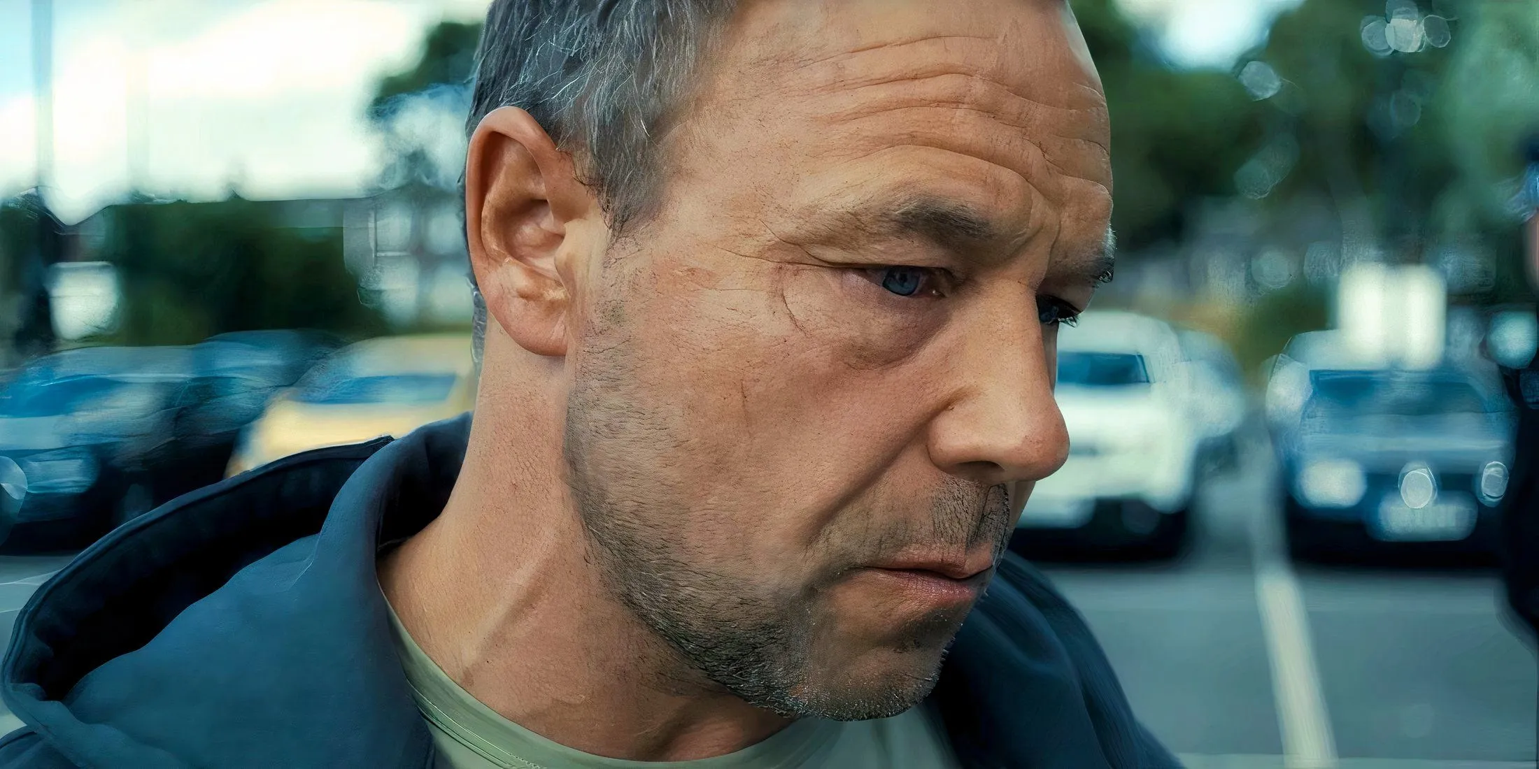 Stephen Graham as Eddie Miller looking grim in Adolescence Stephen Graham as Eddie Miller looking grim in Adolescence