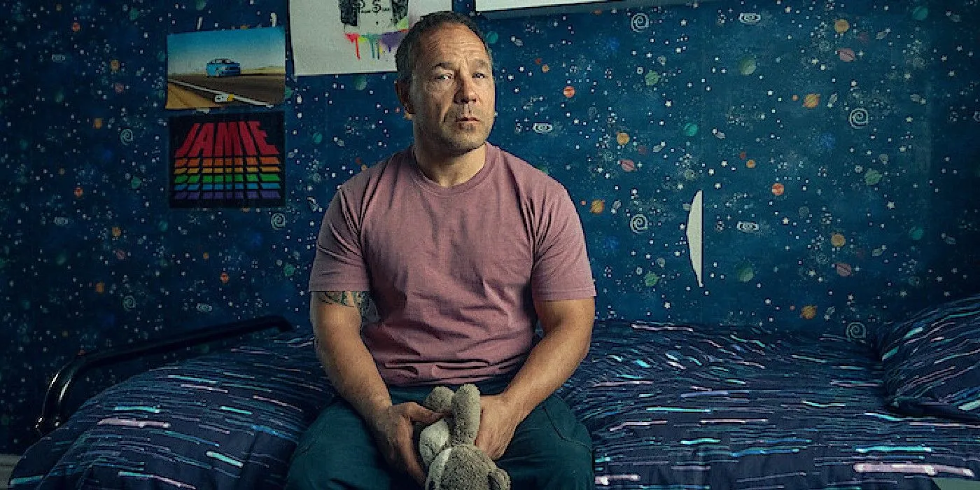 Stephen Graham sitting on a bed in Adolescence Stephen Graham sitting on a bed in Adolescence