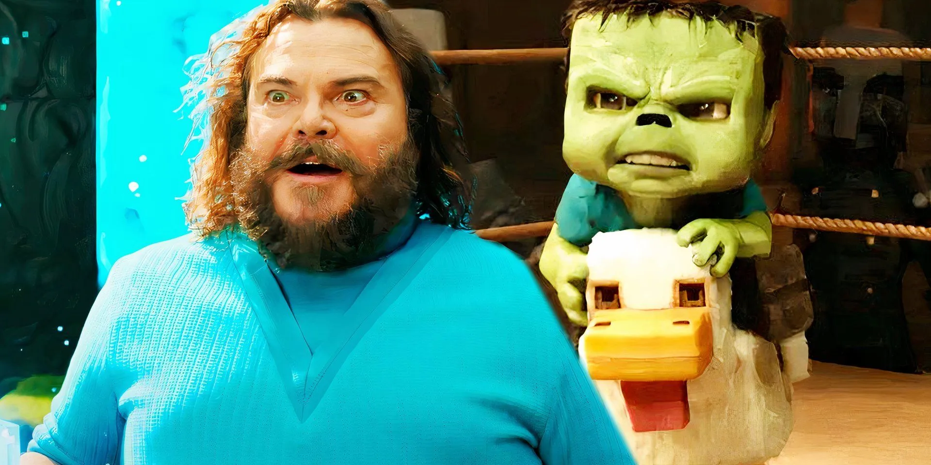Steve and Zombie in A Minecraft Movie