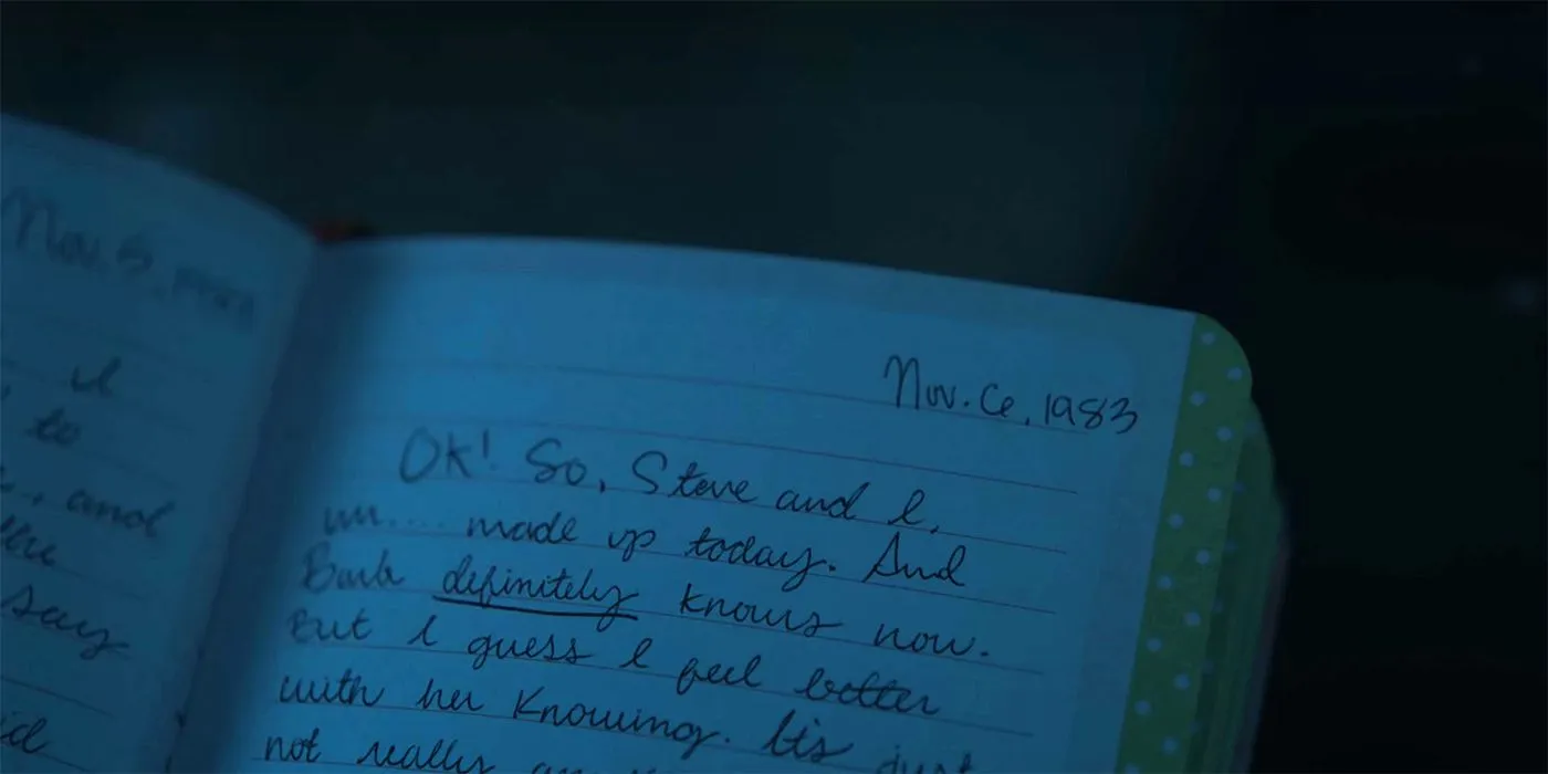 Nancy's diary in the Upside Down