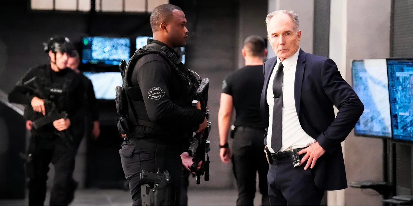 SWAT Patrick St. Esprit as Commander Hicks looking unimpressed SWAT Patrick St. Esprit as Commander Hicks looking unimpressed