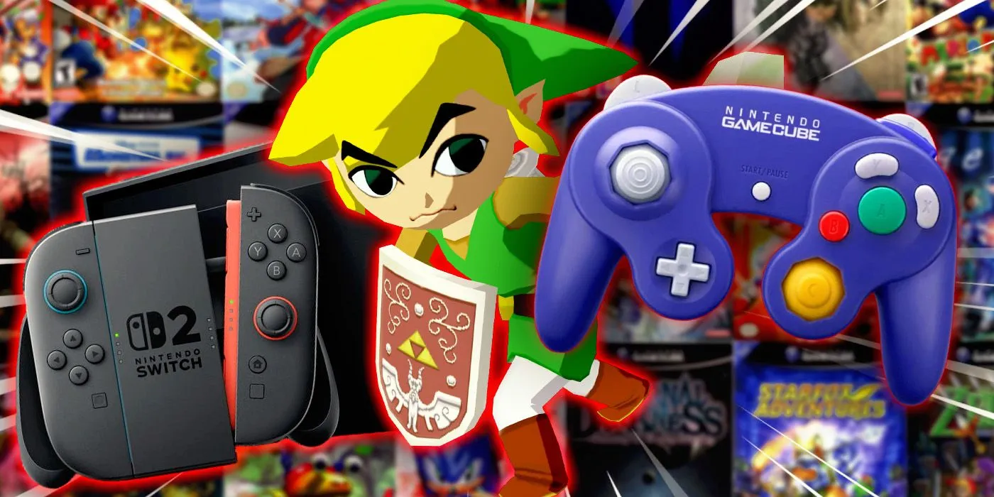 Link from the Wind Waker with a GameCube controller and a Switch 2 Link from the Wind Waker with a GameCube controller and a Switch 2