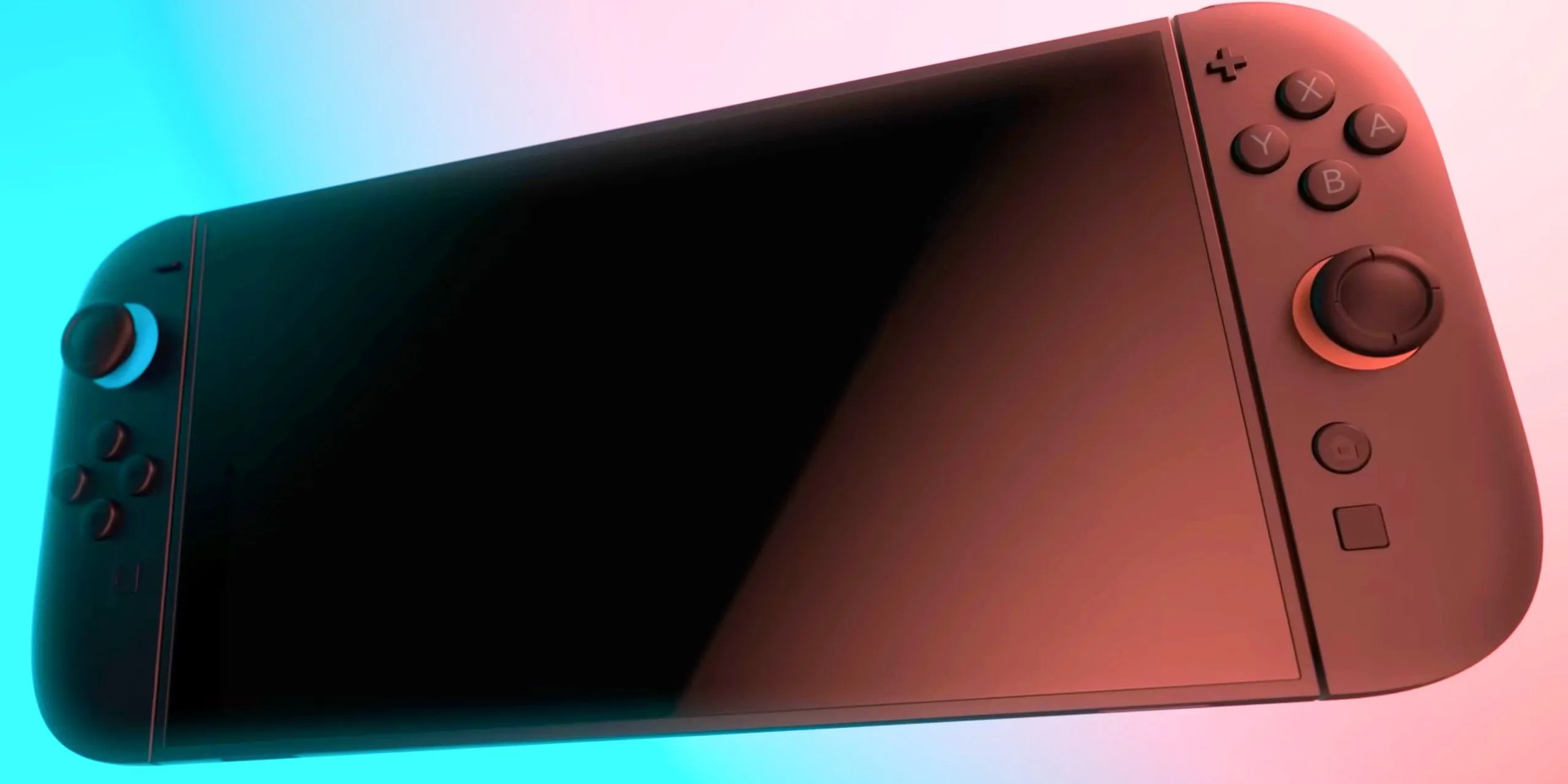 Nintendo Switch 2 with a pink and blue background. Nintendo Switch 2 with a pink and blue background.