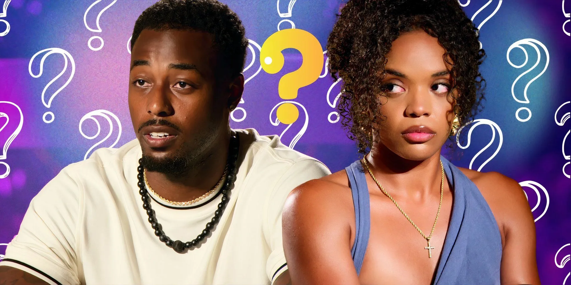 Montage of Shanté Glover and Brion Whitley expressing concern during Temptation Island. Montage of Shanté Glover and Brion Whitley expressing concern during Temptation Island.