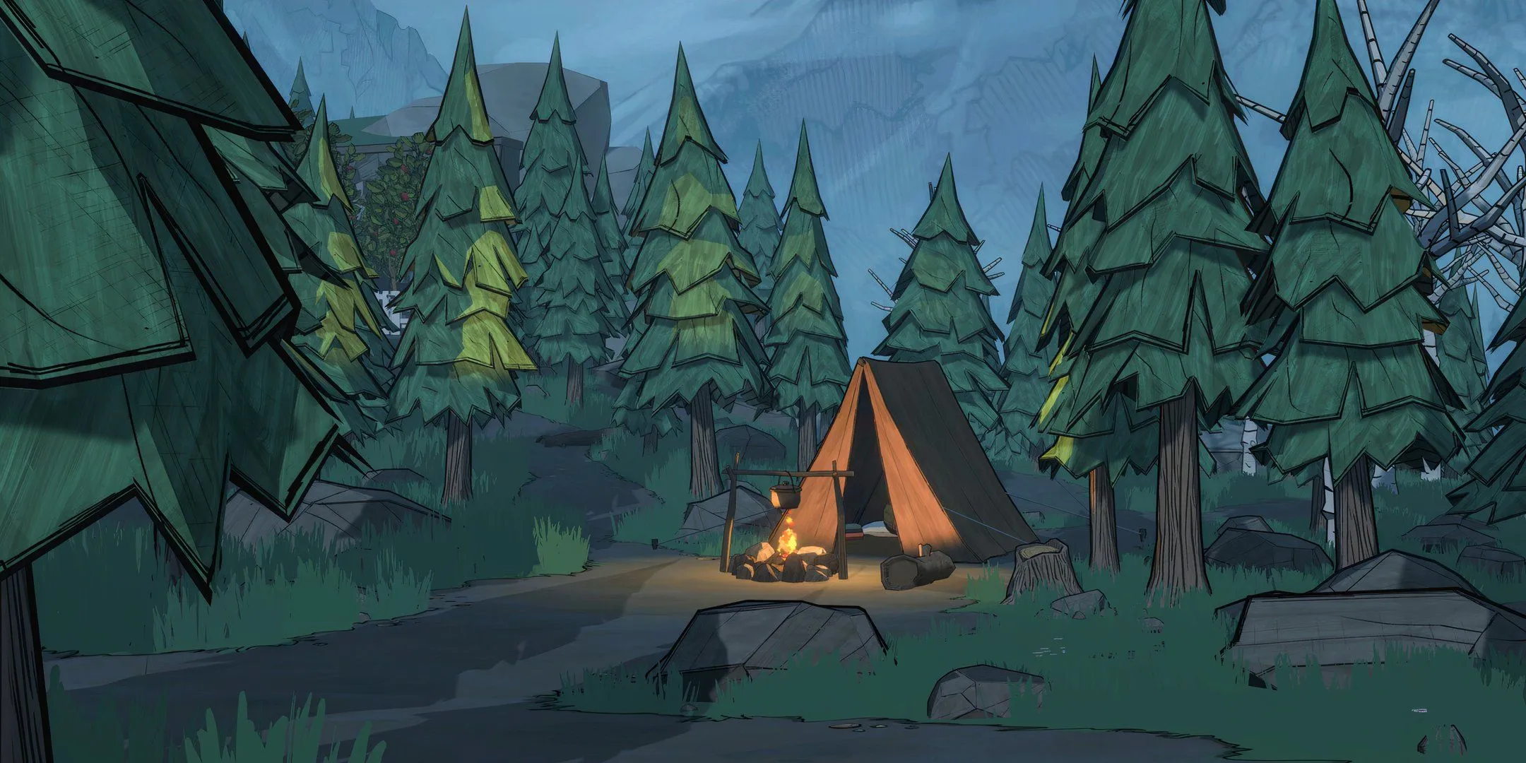 Tent camping in Blue Prince