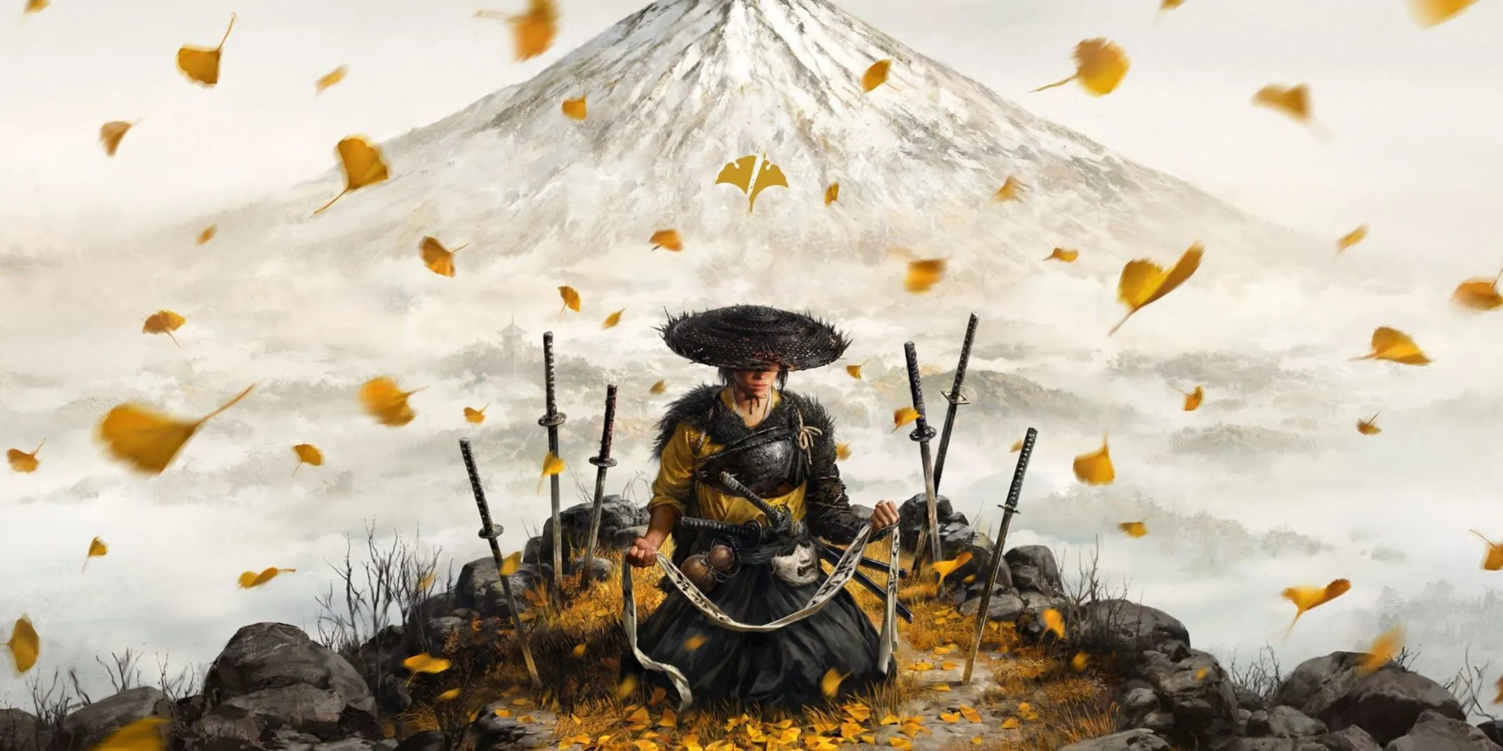Atsu holding fabric in Ghost of Yotei artwork. Atsu holding fabric in Ghost of Yotei artwork.