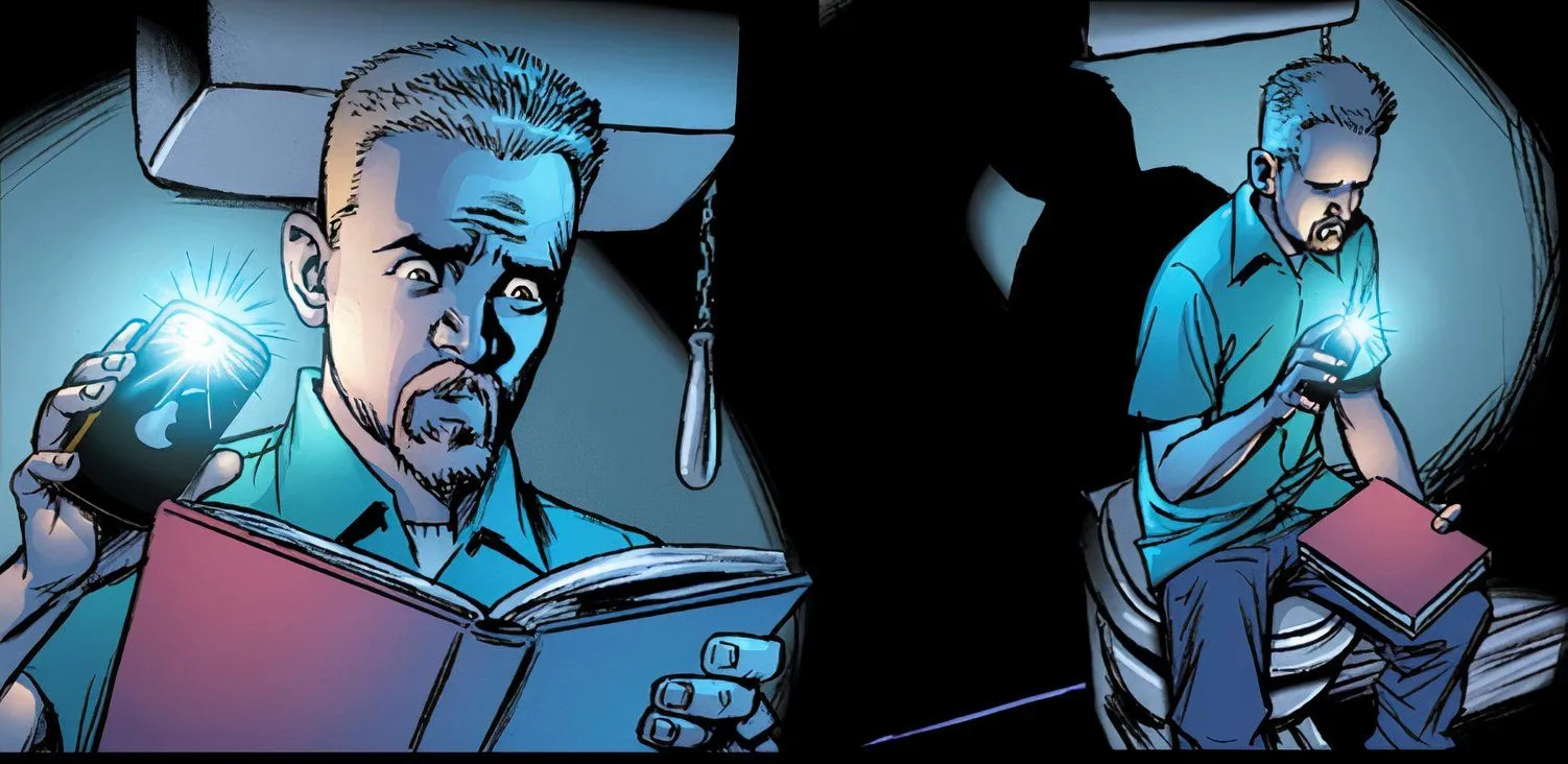 The Boys Dear Becky, Hughie sitting on the toilet at night reading Butcher's journal by the light of his phone