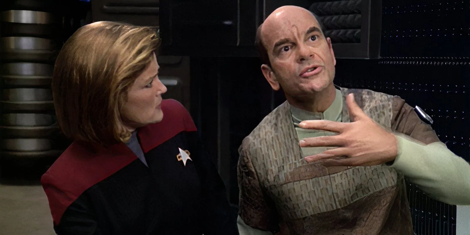 The Doctor speaking with Captain Janeway The Doctor speaking with Captain Janeway