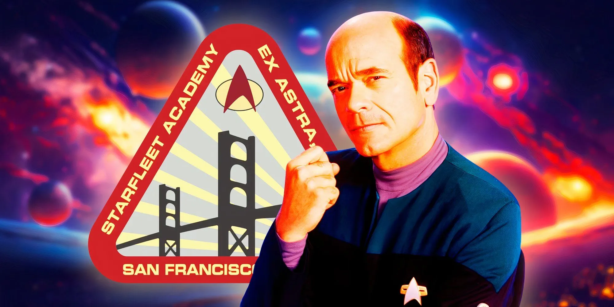 The Doctor from Star Trek: Voyager and Starfleet Academy logo The Doctor from Star Trek: Voyager and Starfleet Academy logo