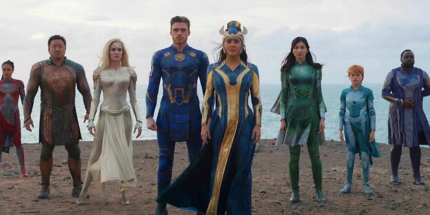 The Eternals gathered on the beach