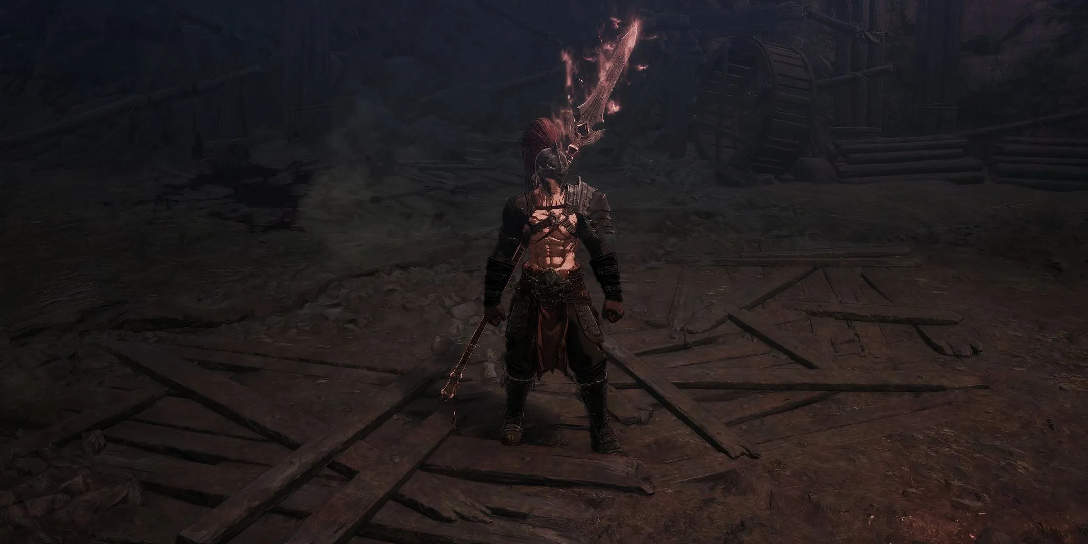 The First Berserker: Khazan with a flaming spear for Bearius fight The First Berserker: Khazan with a flaming spear for Bearius fight