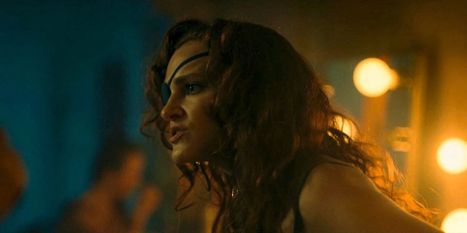 Janine (Madeline Brewer) in a dramatic scene from The Handmaid's Tale