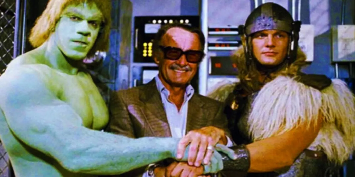 Stan Lee and Thor in The Incredible Hulk Returns