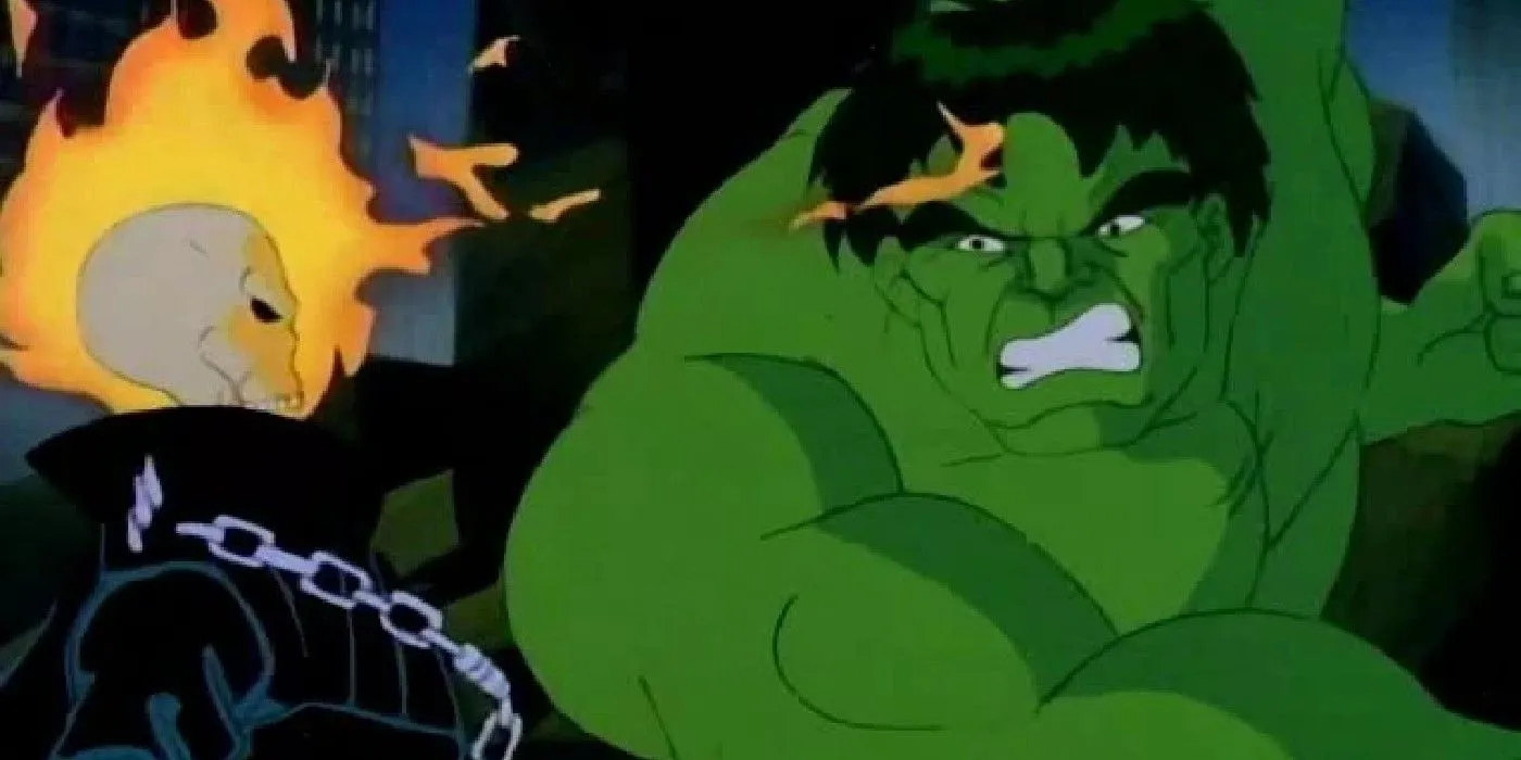 Hulk fighting Ghost Rider Hulk fighting Ghost Rider
