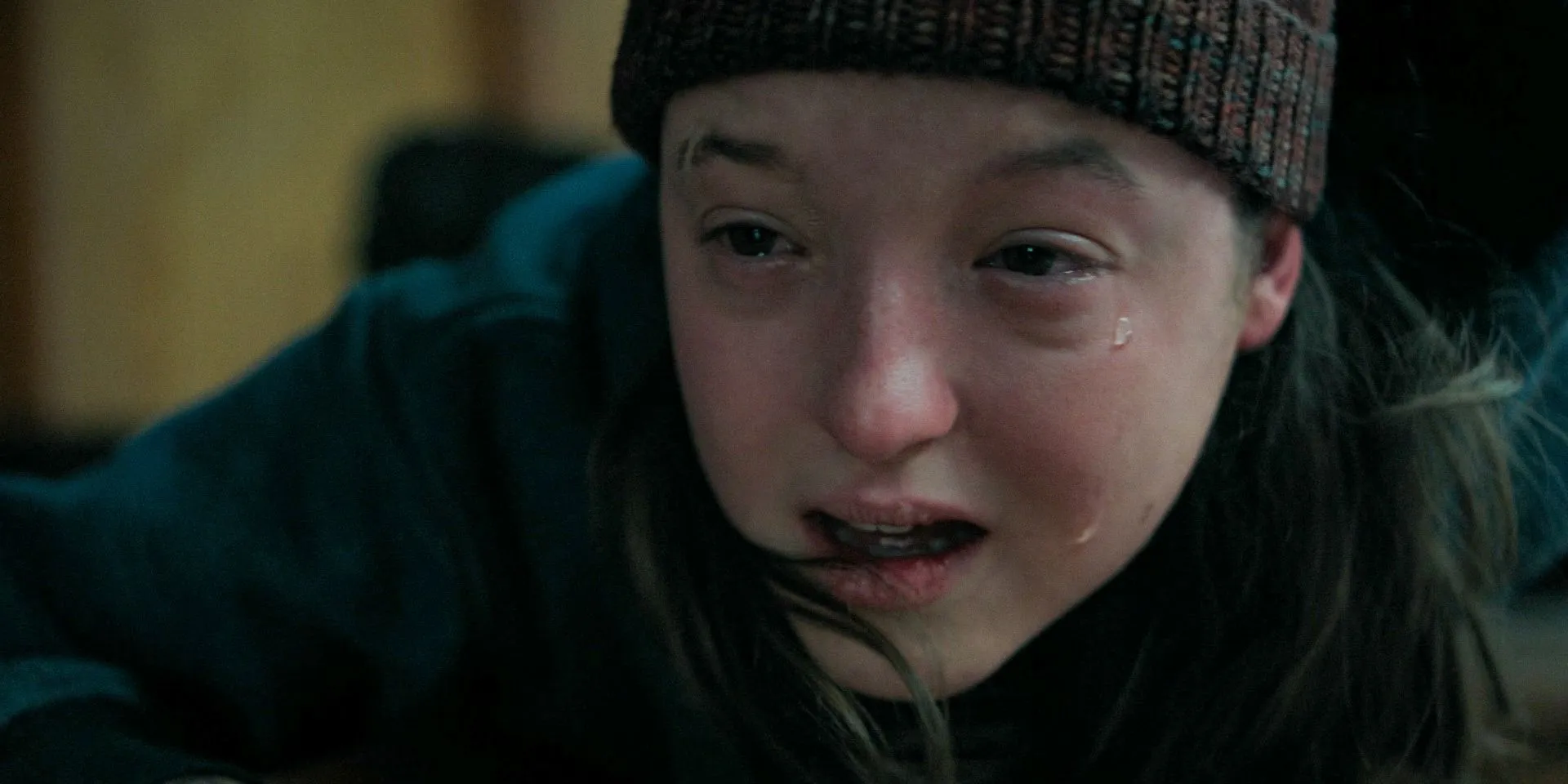 Ellie Williams (Bella Ramsey) grieving in The Last of Us Season 2 Episode 2