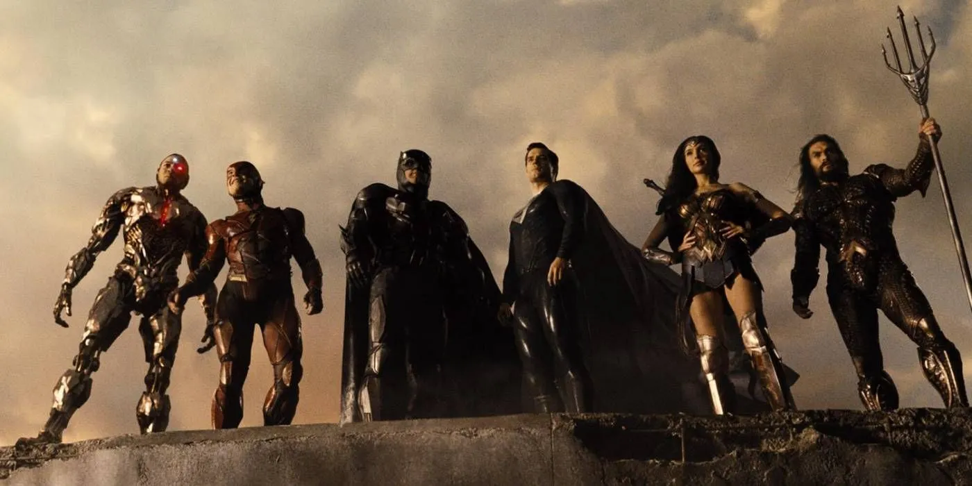 Justice League stands triumphantly Justice League stands triumphantly