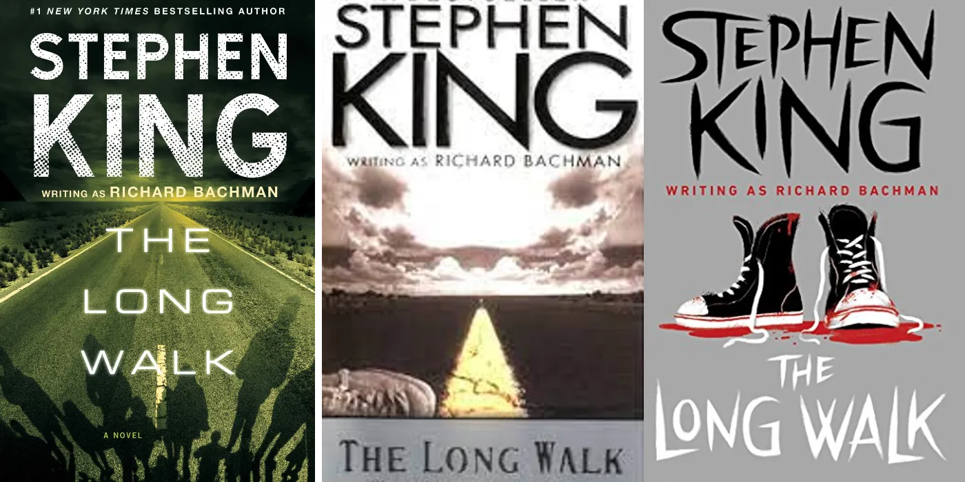 Collage of different versions of The Long Walk book cover Collage of different versions of The Long Walk book cover