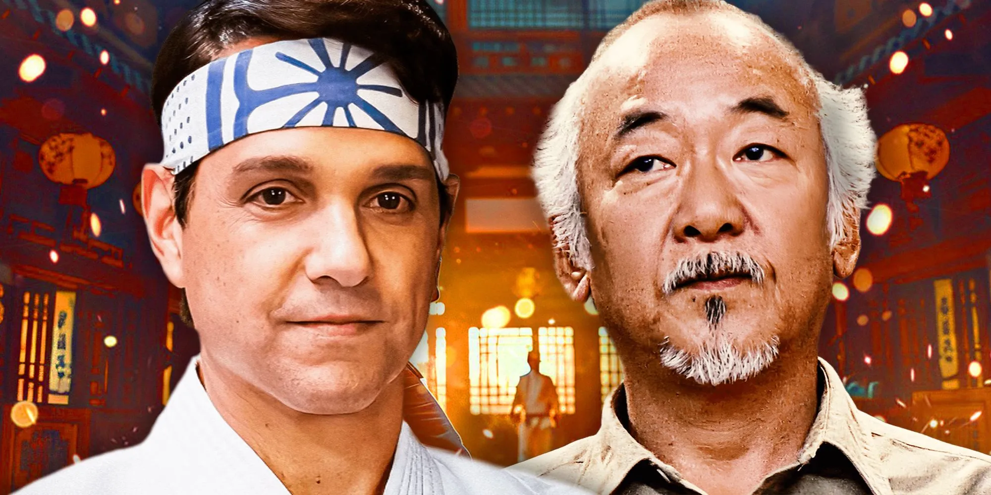 Daniel LaRusso and Mr. Miyagi in the Karate Kid Daniel LaRusso and Mr. Miyagi in the Karate Kid