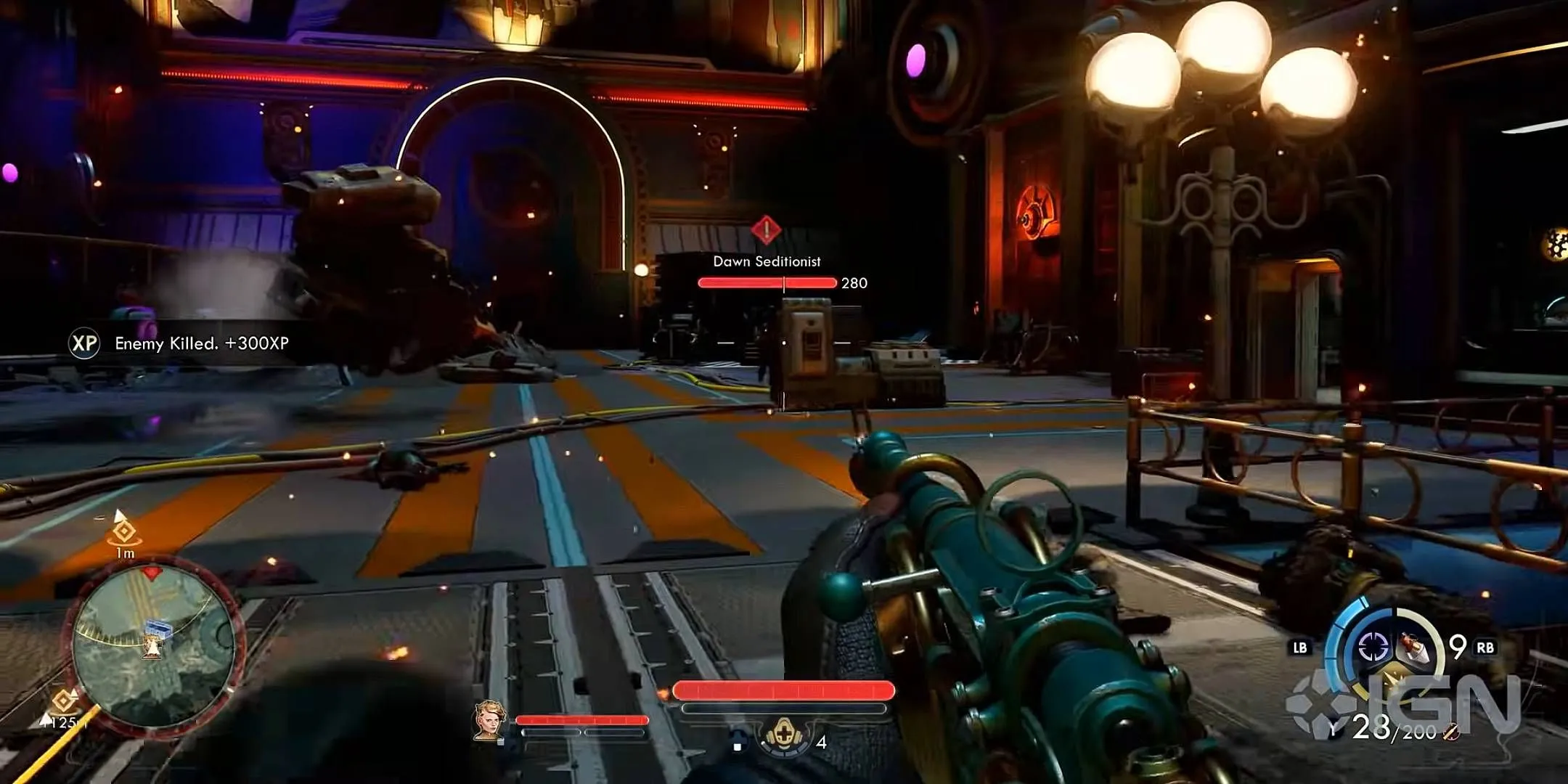The Outer Worlds 2에서 적 근처에서 소총을 들고 있는 플레이어. The Outer Worlds 2에서 적 근처에서 소총을 들고 있는 플레이어.