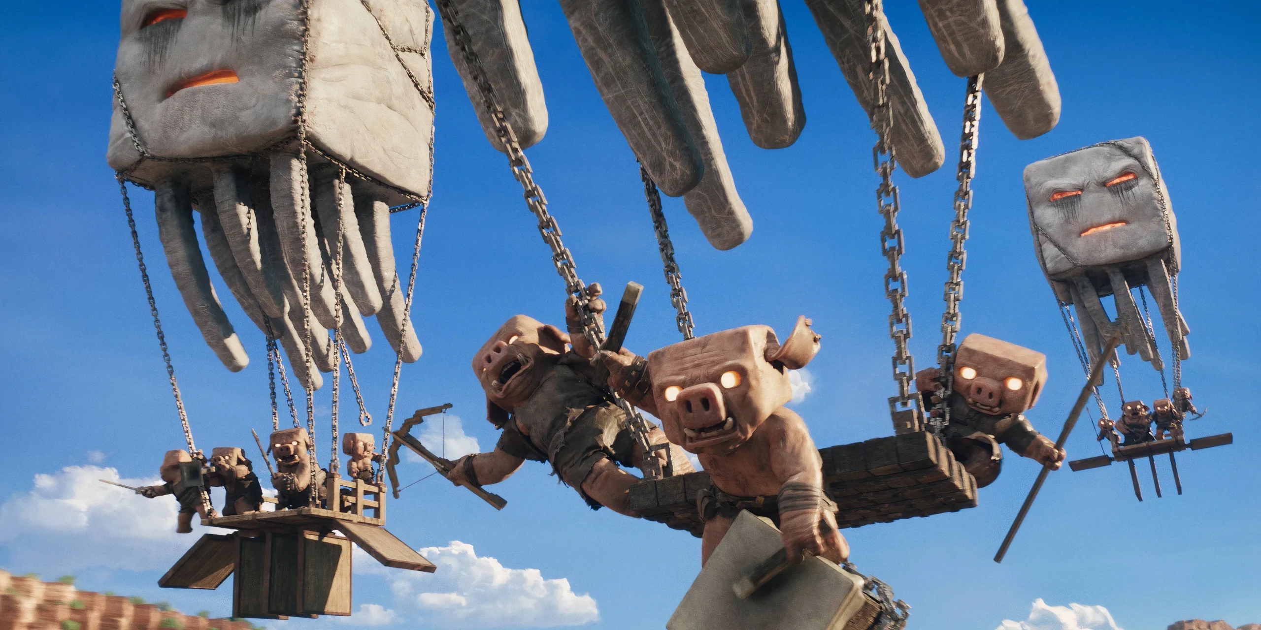 Piglins attack in Minecraft Movie