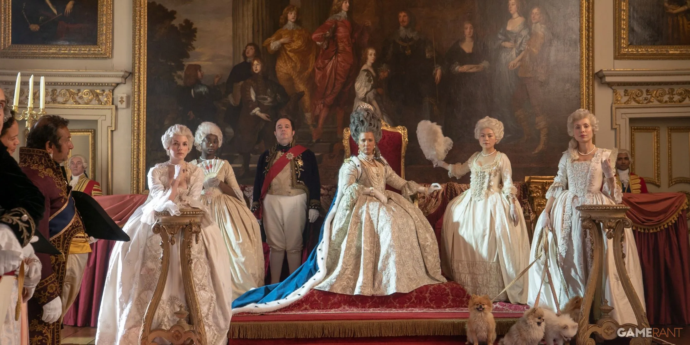 Scene from Bridgerton, a Netflix series
