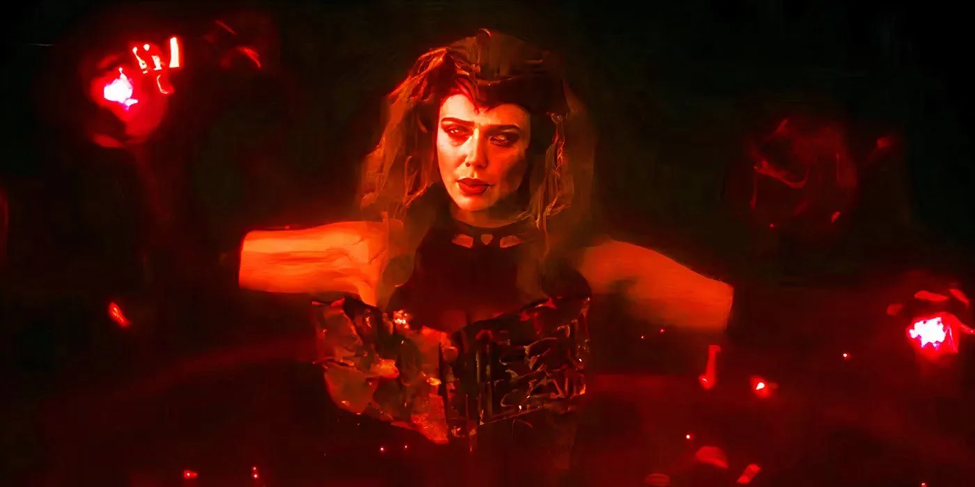 Scarlet Witch reading the Darkhold
