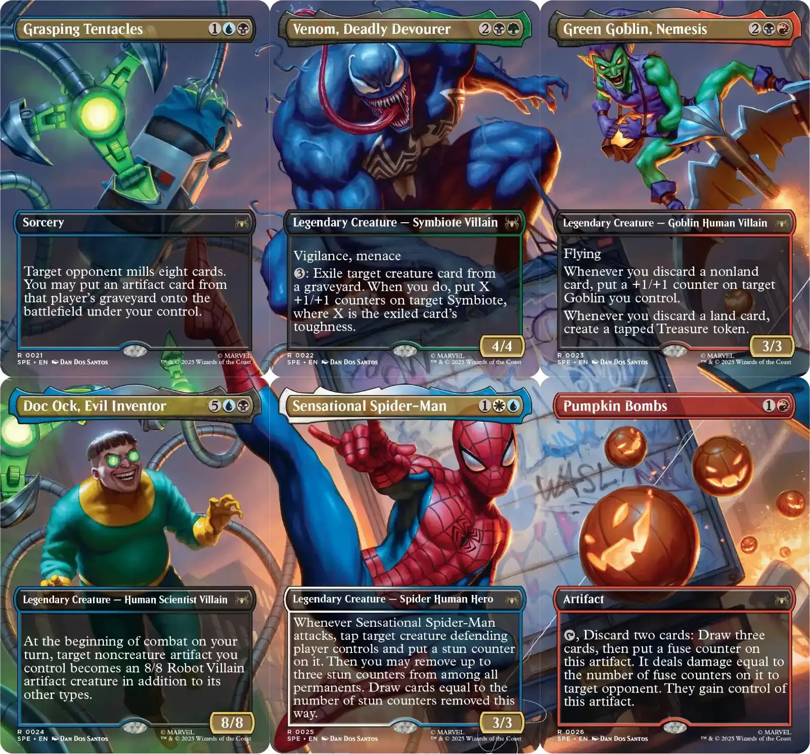 Borderless Spider-Man cards from Magic: The Gathering Borderless Spider-Man cards from Magic: The Gathering