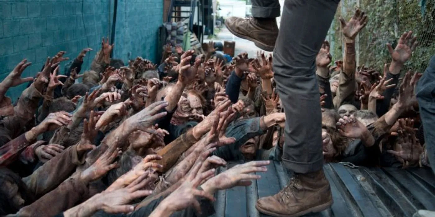 The Walking Dead Walkers reaching for Glenn The Walking Dead Walkers reaching for Glenn