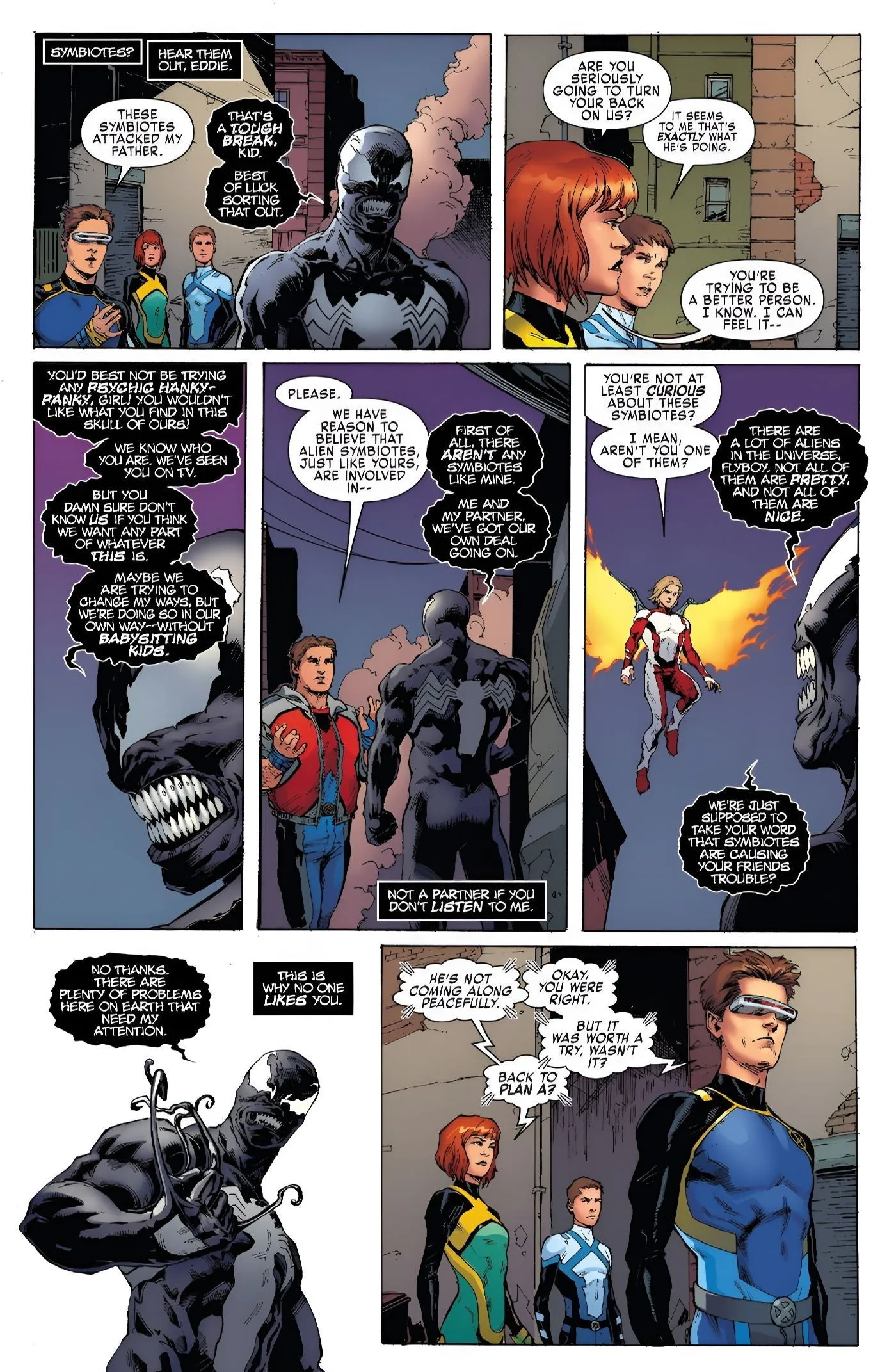 The X-Men Attempt to Recruit Venom to Help Defeat a Space Symbiote The X-Men Attempt to Recruit Venom to Help Defeat a Space Symbiote
