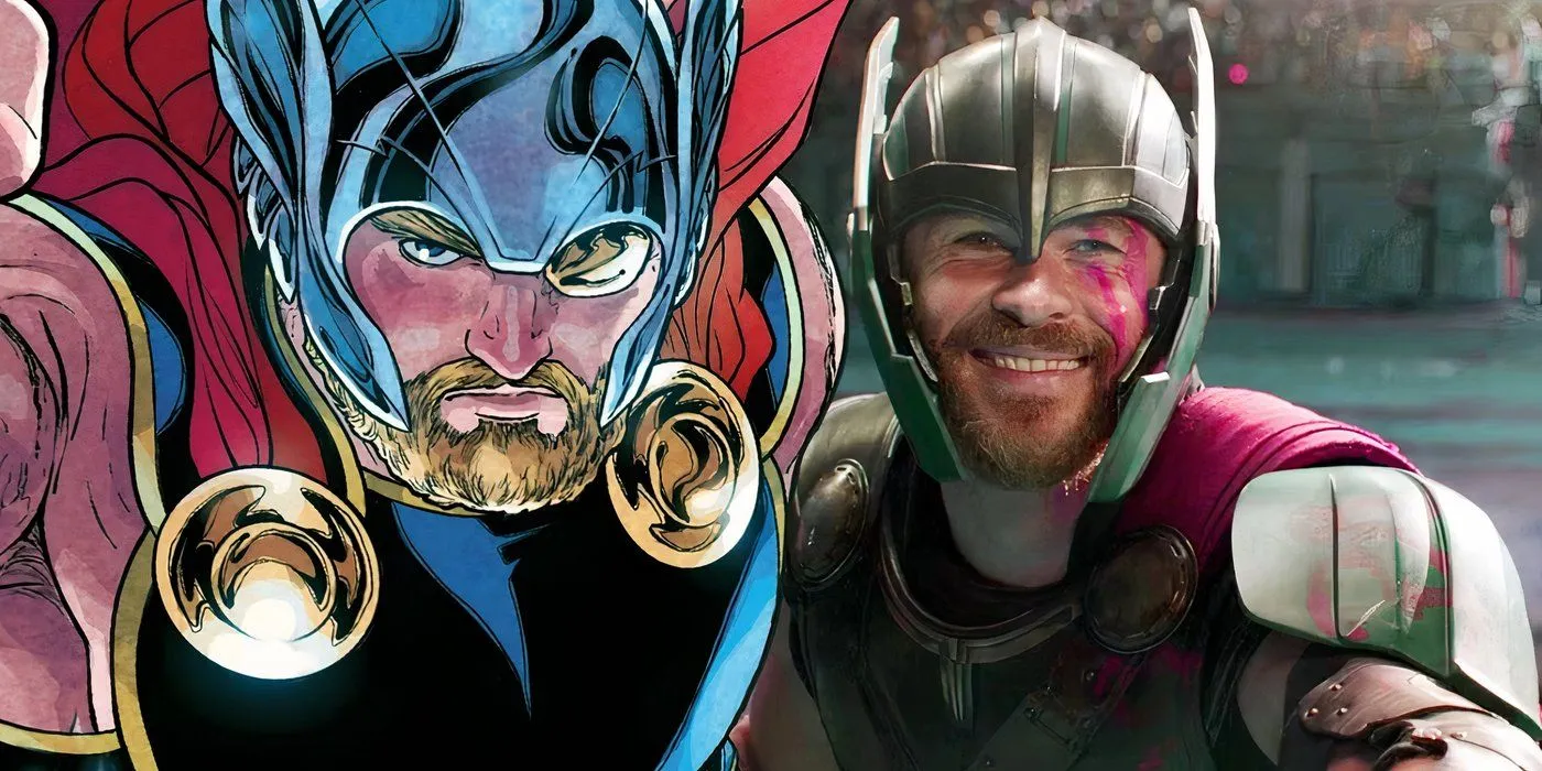 Marvel Comics' Thor with MCU Thor. Marvel Comics' Thor with MCU Thor.
