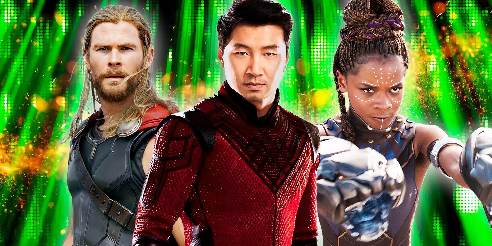 Thor, Shang-Chi, and Shuri from the MCU