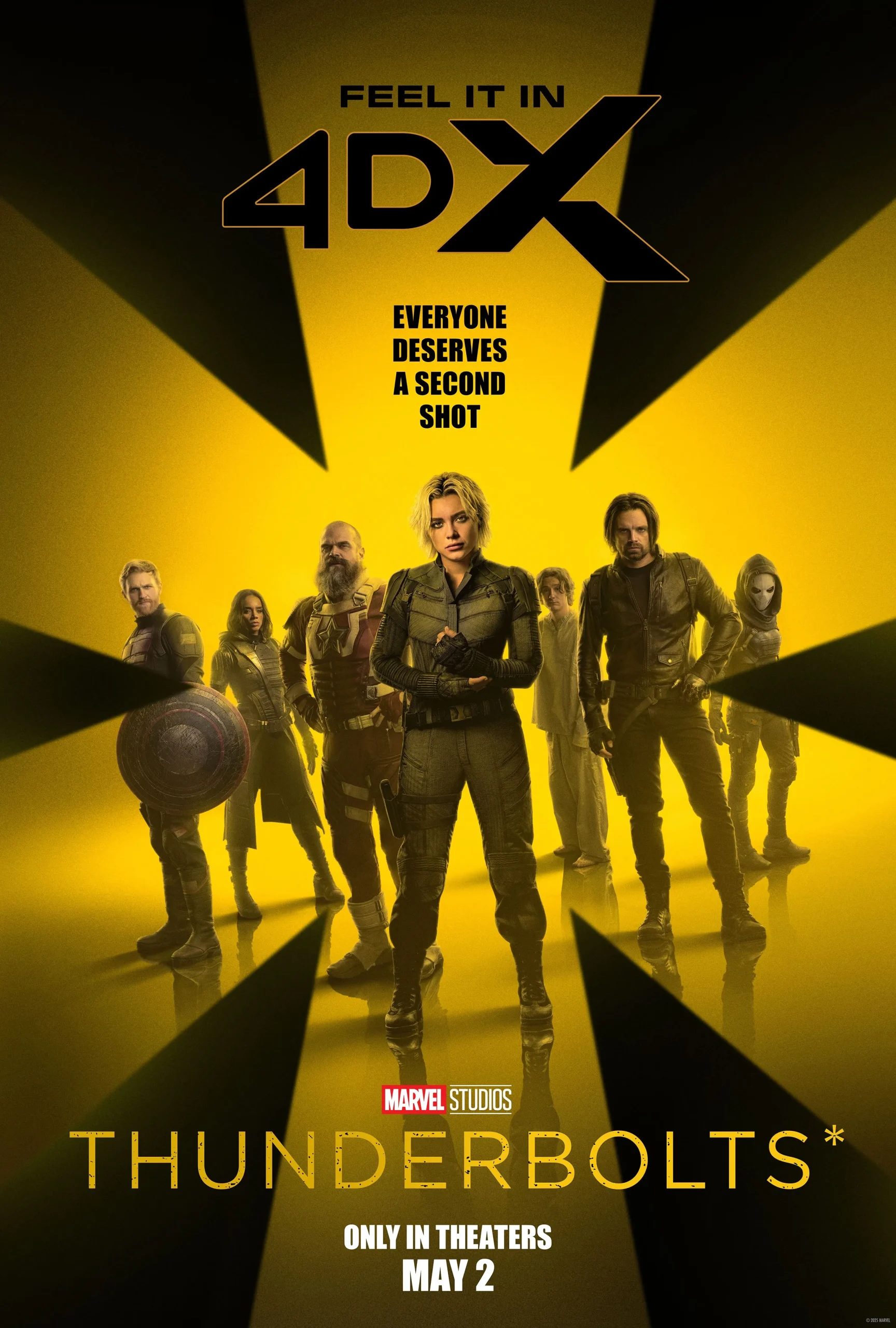 Thunderbolts* 4DX Poster with yellow background