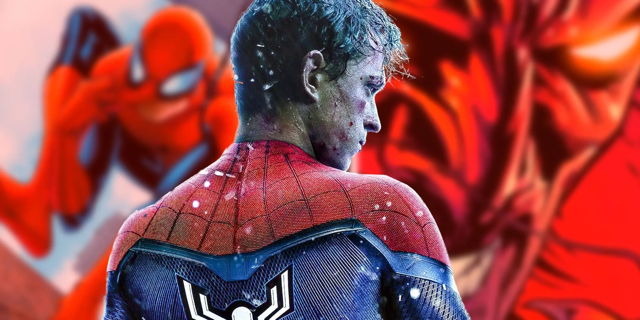 Tom Holland as Spider-Man with Brand New Day Comics Background