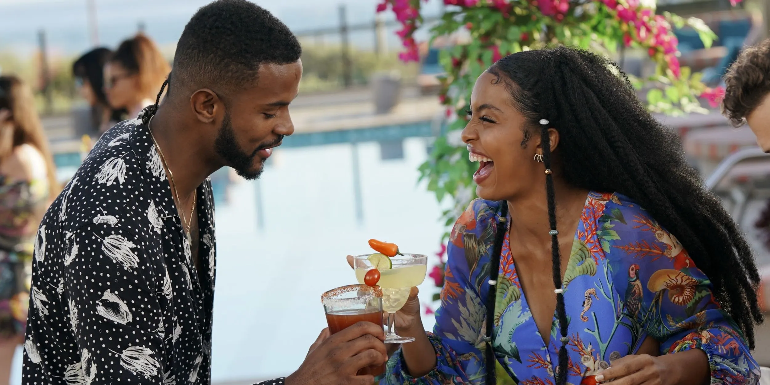 Trevor Jackson clinking glasses in Grown-ish