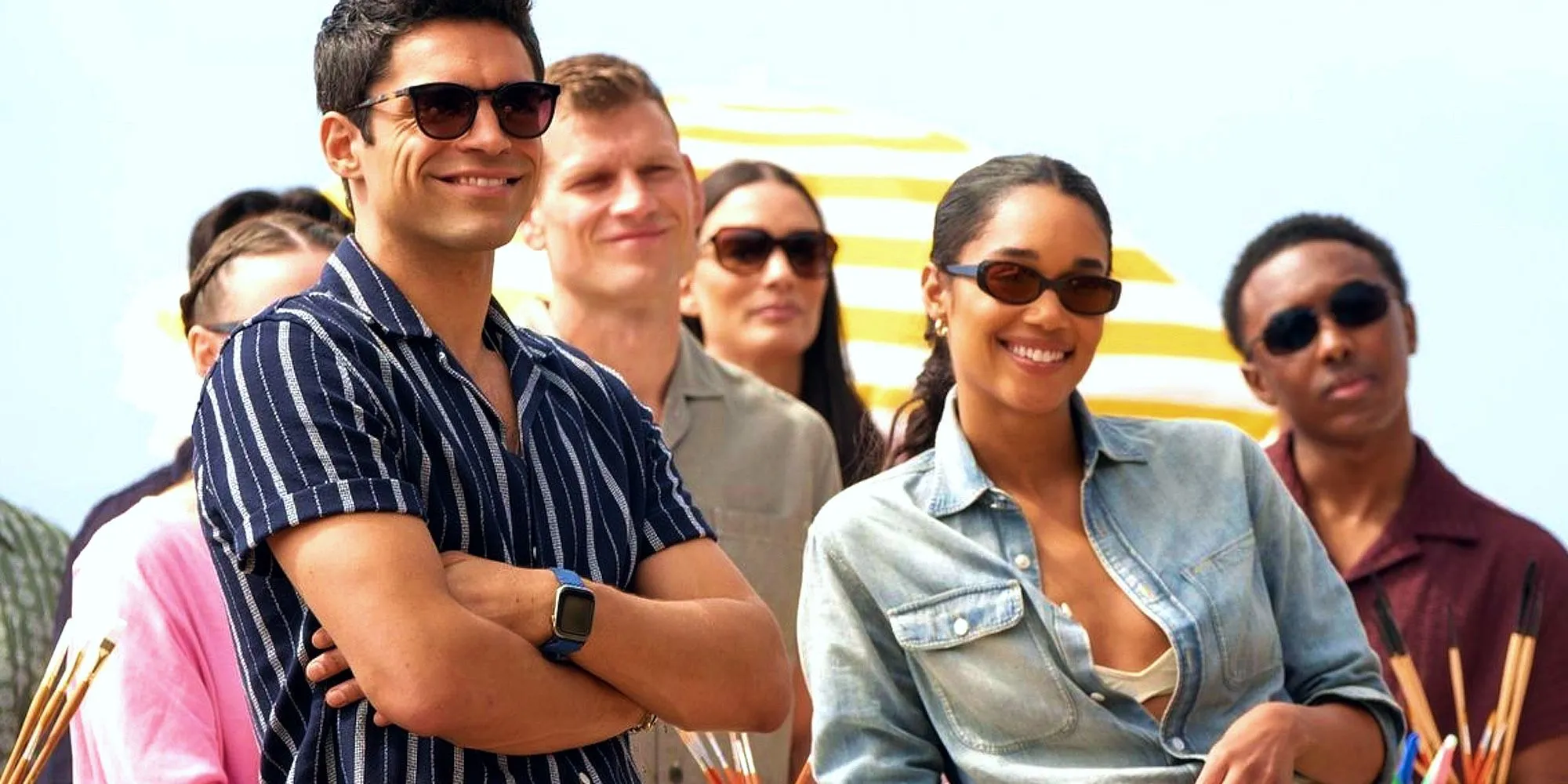 Sean Teale and Laura Harrier as Tristan and Vivian in Doctor Odyssey Sean Teale and Laura Harrier as Tristan and Vivian in Doctor Odyssey