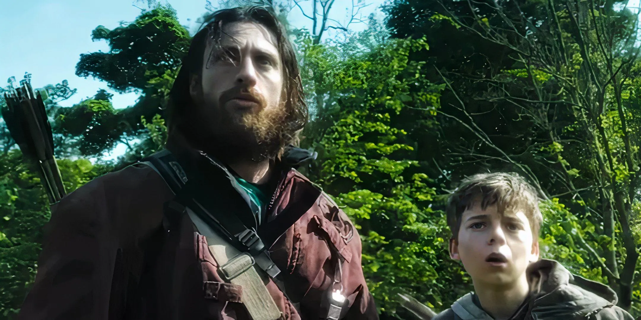 Aaron Taylor-Johnson and Alfie Williams in 28 Years Later