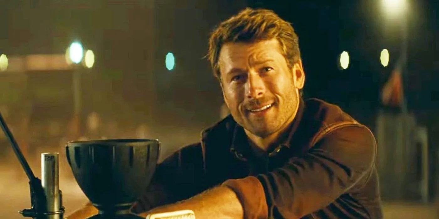Glen Powell smiling Glen Powell smiling