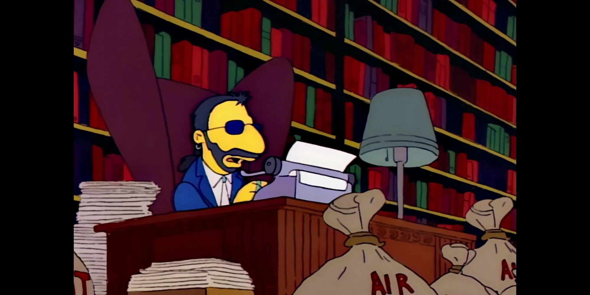 Ringo Starr typing on a typewriter in The Simpsons Ringo Starr typing on a typewriter in The Simpsons