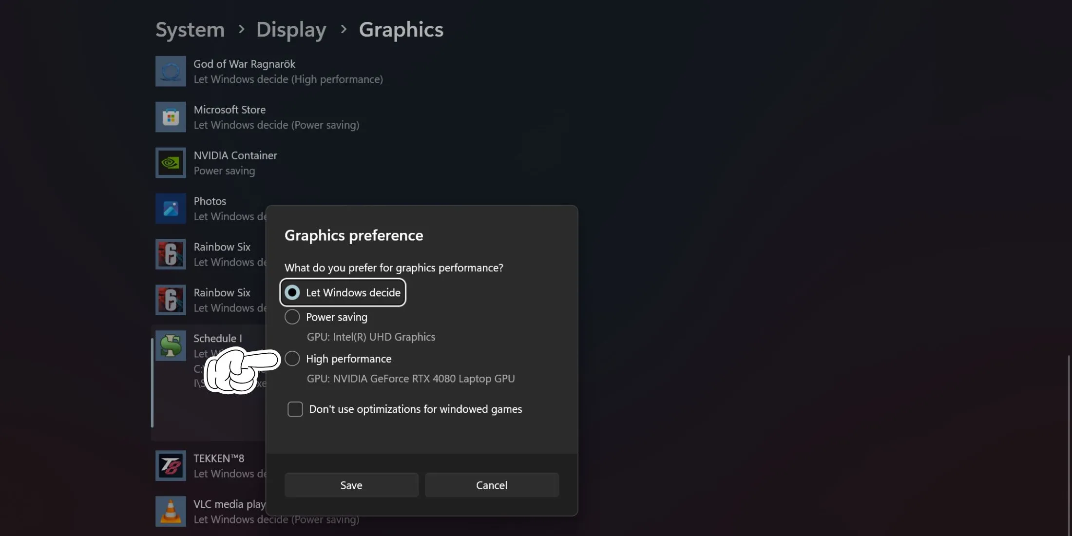 Using Dedicated GPU for Schedule 1 Using Dedicated GPU for Schedule 1