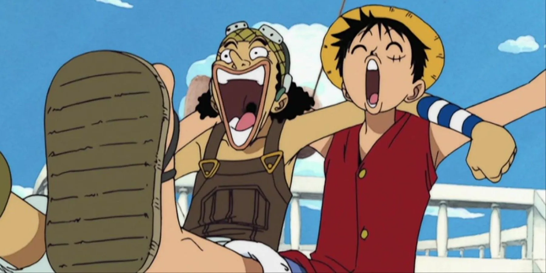 Usopp and Luffy Enjoying Each Other's Company in One Piece
