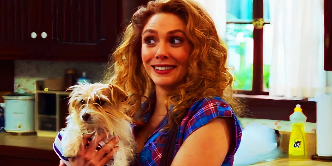 Wanda Maximoff Holding Sparky in WandaVision