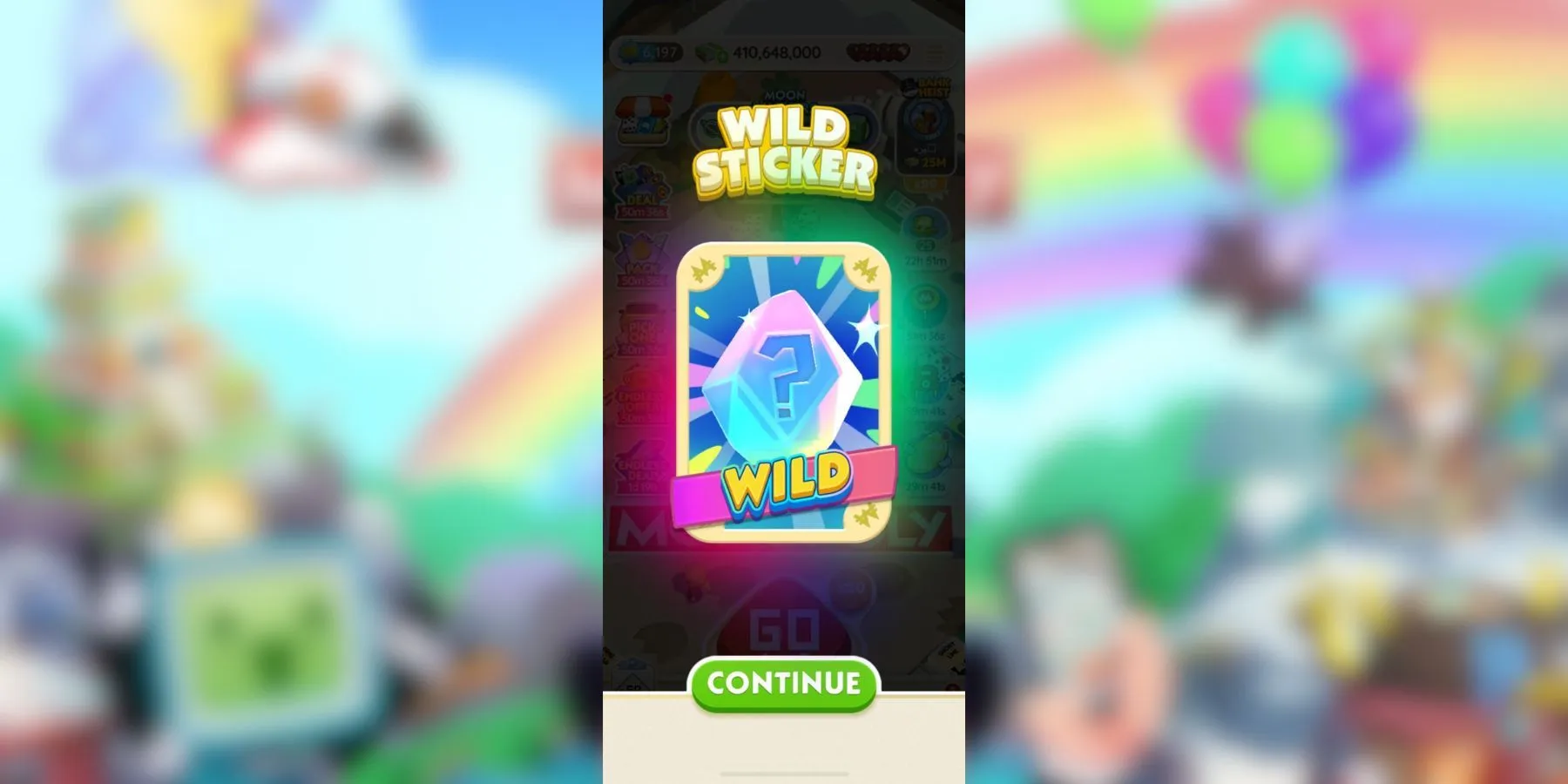 Wild Sticker Overview in Monopoly GO