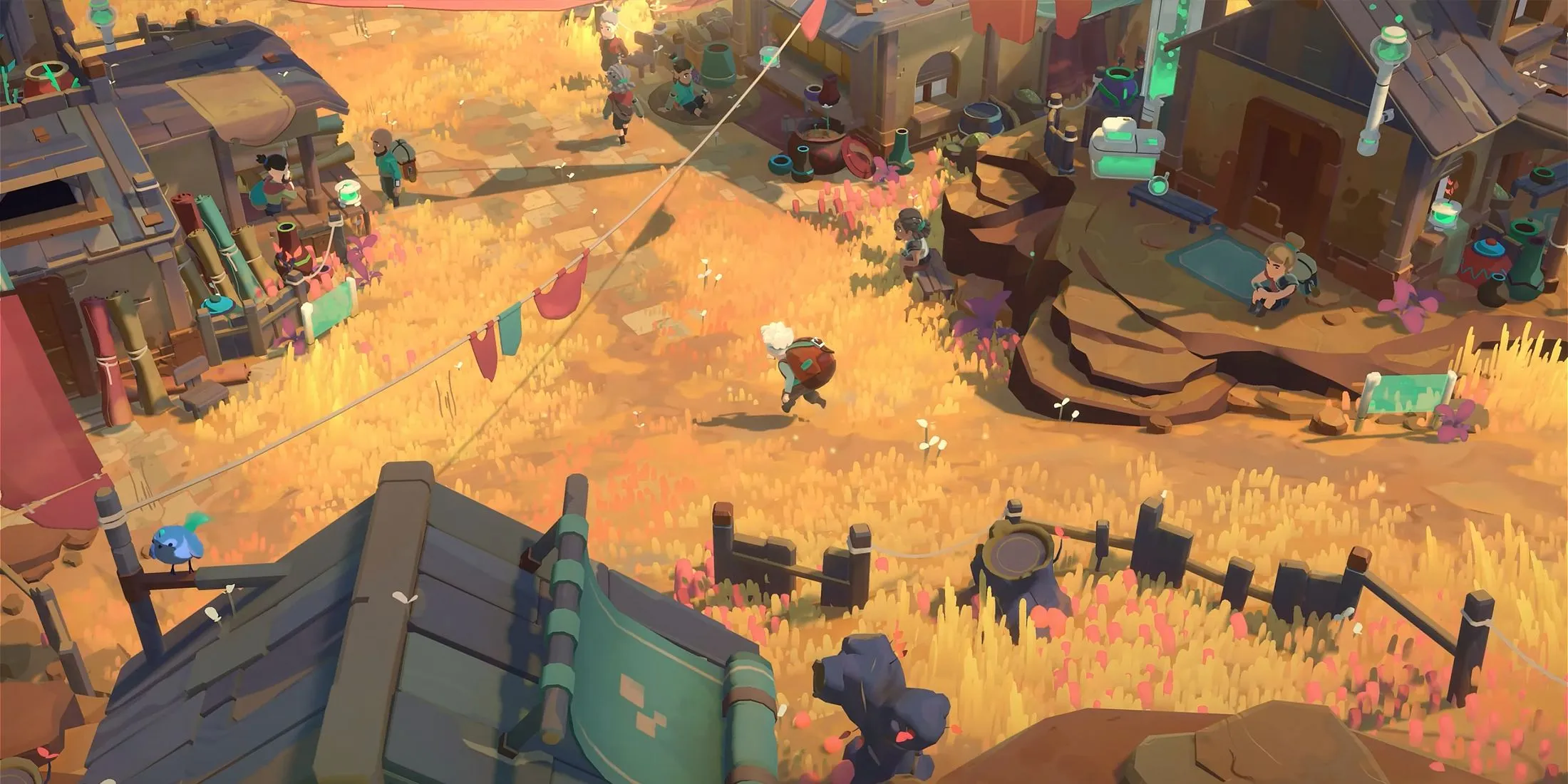 Character exploring town in Moonlighter 2 Character exploring town in Moonlighter 2