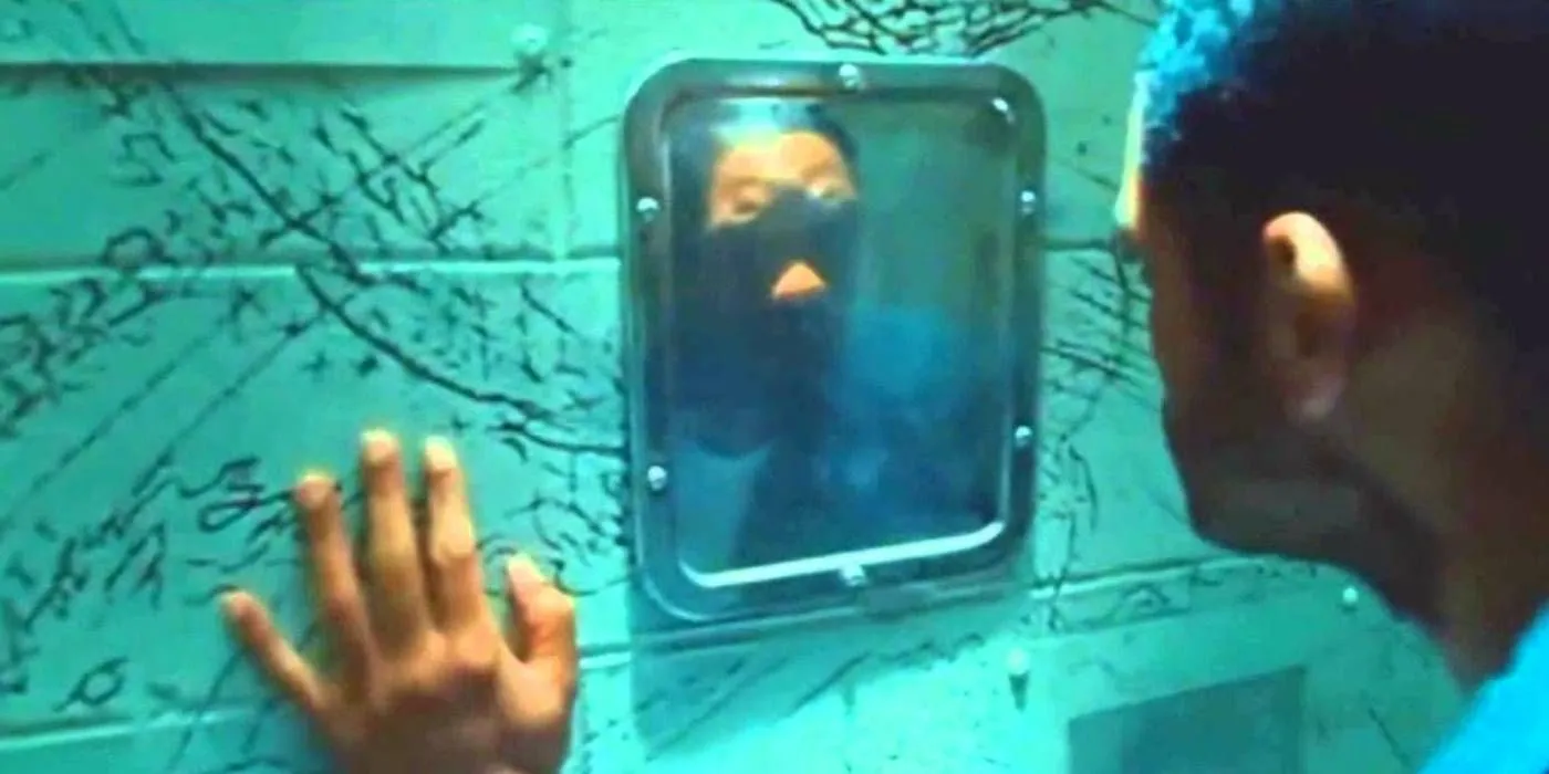 Will Smith as Hancock looking in mirror Will Smith as Hancock looking in mirror