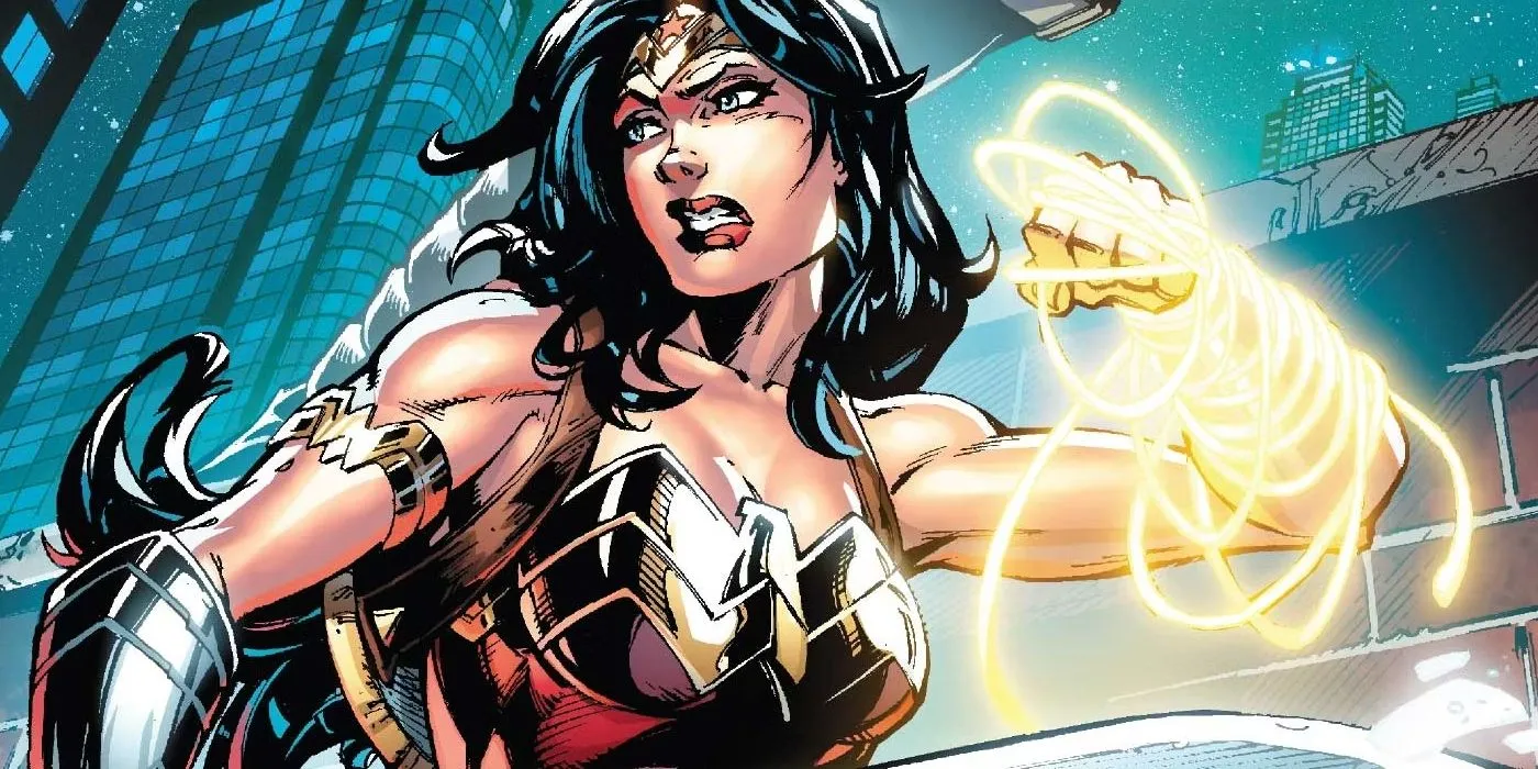 Wonder Woman with her lasso Wonder Woman with her lasso
