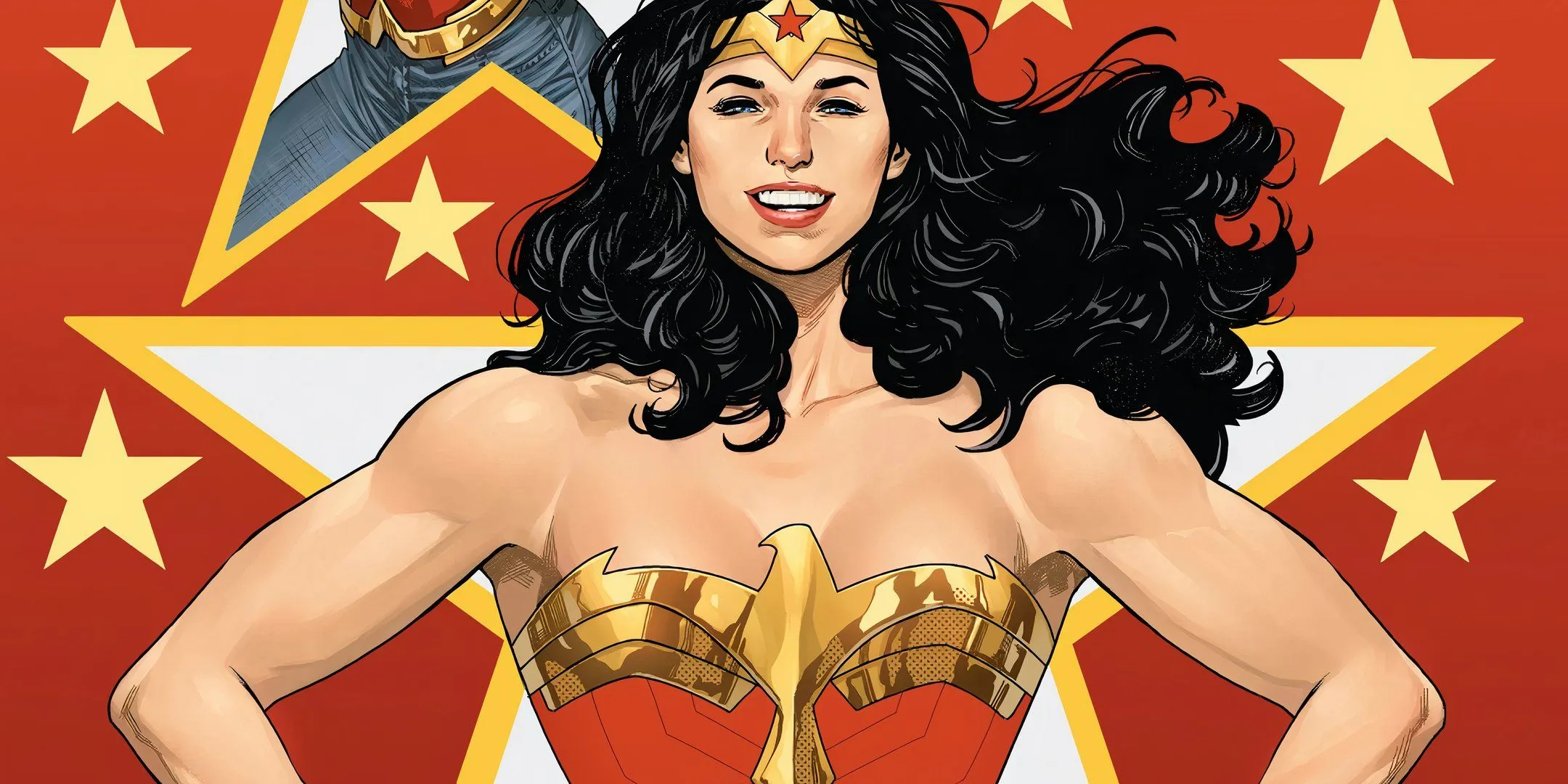 Wonder Woman standing in a field of stars Wonder Woman standing in a field of stars
