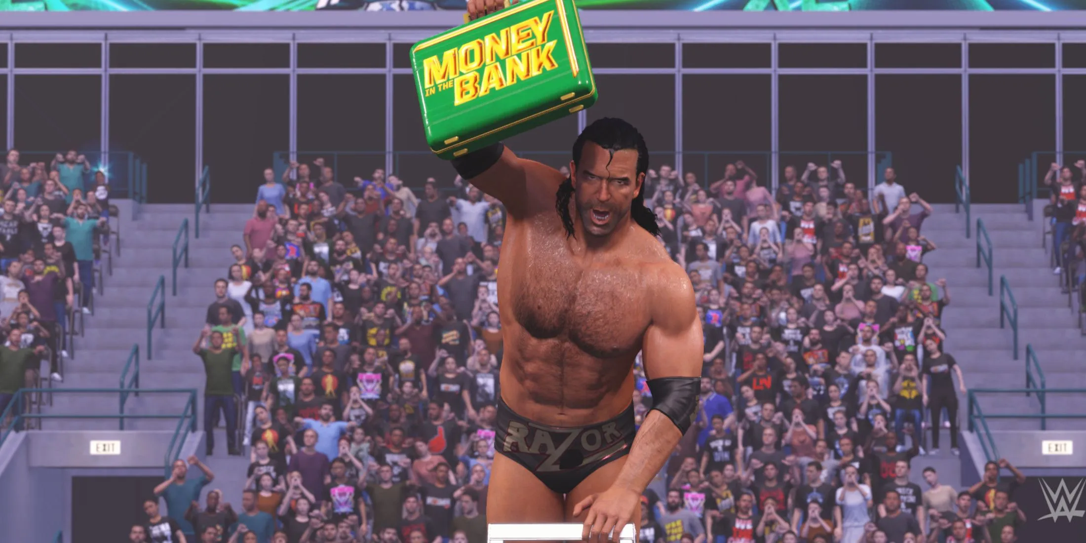 Razor Ramon winning the ladder match Razor Ramon winning the ladder match